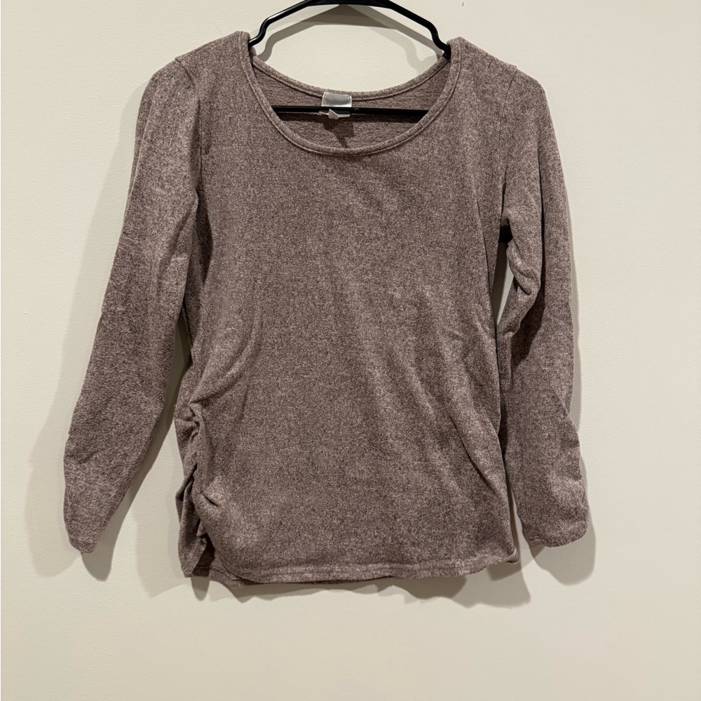 Siren lily Maternity Women’s Blouse Top Size Small Long Sleeve Peek Neckline